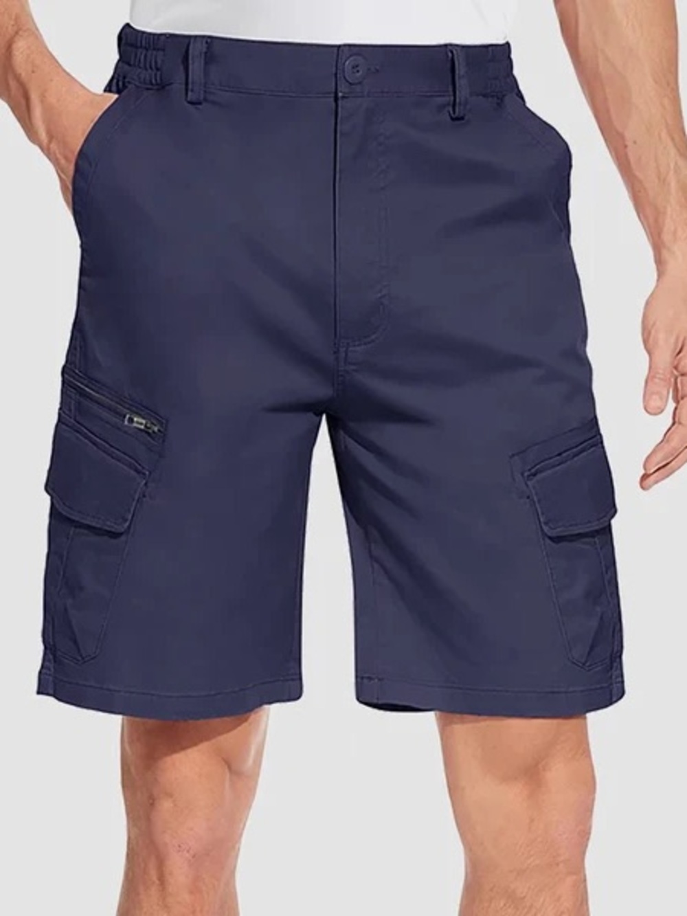 Iron Co. Men's Performance Hybrid Cargo Shorts in Navy Blue -